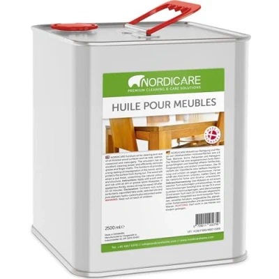 Image de Nordicare huile bois pour meubles [2,5L] protection meuble le nettoyage régulier du I basé sur de lin