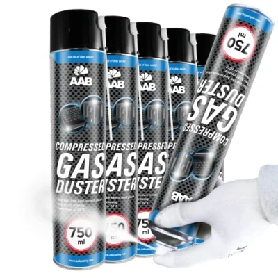 Image de AAB Compressed Gas Duster 750ml Préparation pour le Nettoyage et la Congélation, Spray Froid, Congélateur à Tube, Réfrigérant, de Frio, Kit Congélation 5 Pièces
