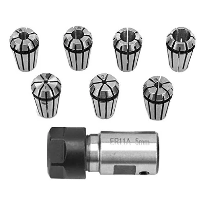 Image de Wosume WosumeBroche d&#039;arbre Moteur Collet, 7PCS ER11 Tige d&#039;extension de Support 5mm + 1 7mm Pinces à Ressort Ensemble