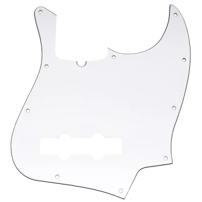 Image de Musiclily Pro Pickguard 10 Trous Style Moderne pour Jazz Basse à 4 cordes, 3plis Blanc
