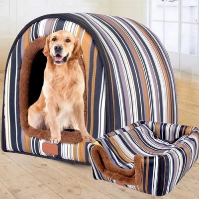 Image de DG Catiee Grande niche de luxe XL pour chien et chat petite, moyenne taille, chien, Lavable 70 x 57 55 cm, A