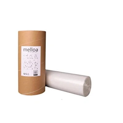 Image de MELLOA Kit de recharge pour remplir 20 cartouches seau à couches compatible avec Tommee Tippee Sangenic TEC Simplee Twist &amp; Click et bien d&#039;autres en cassettes (Blanc, 200m + tube papier)
