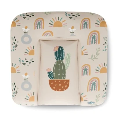 Image de Kikido Matelas a Langer Bebe 75x70 Cactus Table Lavable pour Changer le Couche à Bébé de Voyage Imperméable 70x75 Universel