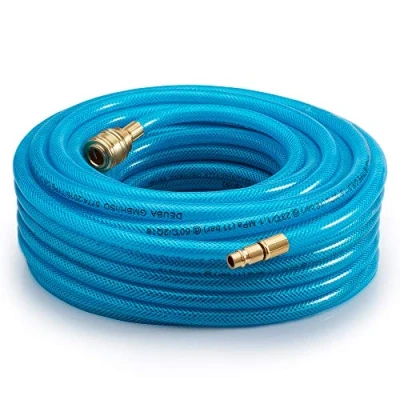 Image de tuyau à air comprimé 15m résistant max 15 bar raccord rapide 1/4&#039; épaisseur 3mm pour appareils pneumatiques bricolage atelier Bleu