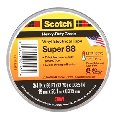 Image de Ruban isolant Scotch® Super 88 3M SUPER88 19X6 noir (L x l) 6 m 19 mm résine caoutchouc 1 pc(s)