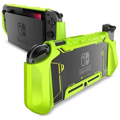 Image de Mumba Coque pour Nintendo Switch [Blade] Poignée en TPU Étui de Protection Ergonomique Compatible avec Console et Contrôleur Joy Con (Vert)