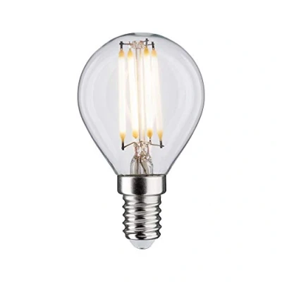 Image de Paulmann 28630 Ampoule LED à Filament en Forme de Goutte 5 W Lampe Classique Claire 2700 K Blanc Chaud E14, Verre, Transparent