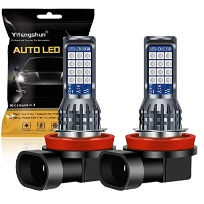 Image de Yifengshun 2 pièces H8 / H11 LED bleu feux de brouillard, 24SMD 3030 couleurs pour la voiture frontale brouillard lumière Daytime lumières DRL 12V