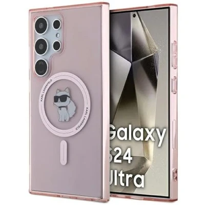 Image de CG MOBILE Karl Lagerfeld KLHMS24LHFCCNOP Coque pour S24 Ultra S928 Rose Rigide IML Choupette