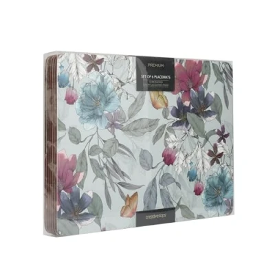 Image de Creative Tops Wine Premium Lot de 6 Sets Table avec Dos en liège, Bleu Sarcelle, Medium Placemats