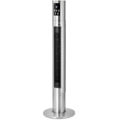 Image de ProfiCare PC TVL 3090 Ventilateur tour avec télécommande multifonction, écran LED contrôle WiFi, minuterie électronique, 3 vitesses, noir/acier inoxydable