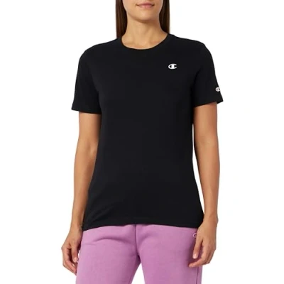 Image de Champion Basic Crewneck Tshirt basique, Femme, Taille: Large, Black