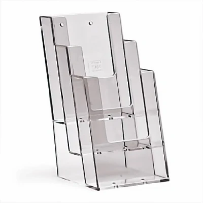 Image de TAYMAR 1/3 A4 (Trifold), Support pour dépliants, Porte brochures, à 3 Compartiments (Dimensions intérieures : 10,1 cm), Montage Mural en Option