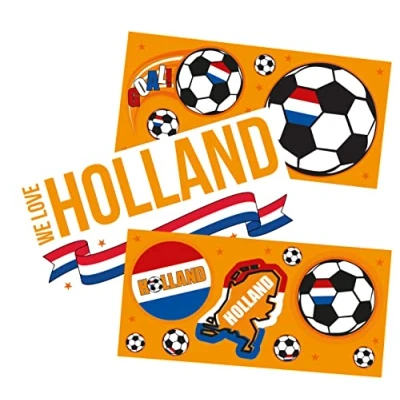Image de Folat World Cup 31093 Raamstickers Holland WK EK voetbal Oranje Nederlands elftal, Multicolore, Large