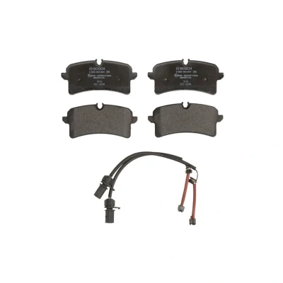 Image de BOSCH 0 986 494 841 Jeu de plaquettes frein Low Metallic contact signal d&#039;usure inclus avec tôle anti bruit AUDI: A8 D4