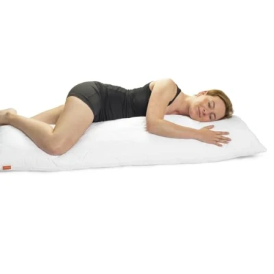 Image de sleepling 194494 Oreiller latéral Coussin d&#039;allaitement 100% Microfibre Souple Fermeture à glissière 2.0 kg de Remplissage 40 x 200 cm, Blanc