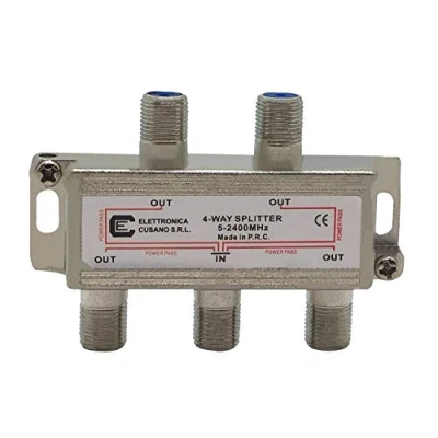 Image de 6433 Diviseur Satellite 4 Voies, partiteur d&#039;antenne TV Interne avec connecteur EFFE, répartiteur TV, Sky, Distributeur de Signal fréquence 5 à 2400 MHz, fabriqué en