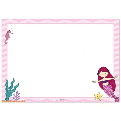 Image de Sous main avec motif sirène au format A3 I 25 feuilles rose blanc en papier à déchirer pour grandes et petites filles dv_805