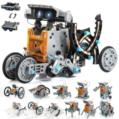 Image de KIDWILL Jouet Robot 14 en 1 STEM Kit de Construction électronique avec Science Solaire d&#039;expériences pour Enfants à partir 10 Ans