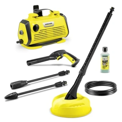 Image de Nettoyeur Haute Pression Kärcher K 3 Horizontal Plus Home, : max. 120 bar, Débit 380 l/h, Surface 25 m²/h, Filtre à Eau, Poids 3,6 kg, Flexible et Pistolet, Lance, Rotabuse, Home Kit