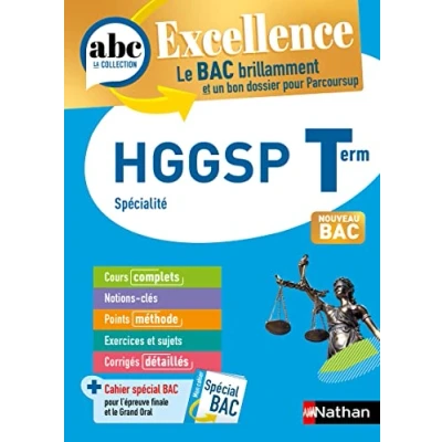 Image de HGGSP Terminale ABC Excellence Bac 2024 Enseignement de spécialité Tle Cours complets, Notions clés et vidéos, Points mé... Livre d’occasion
