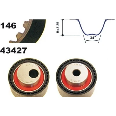 Image de MAPCO 23427 Kit de distribution 146 PEUGEOT: 406 Coupe, Berline, 807, CITROËN: C8, C5 II 5 portes, I FIAT: Ulysse
