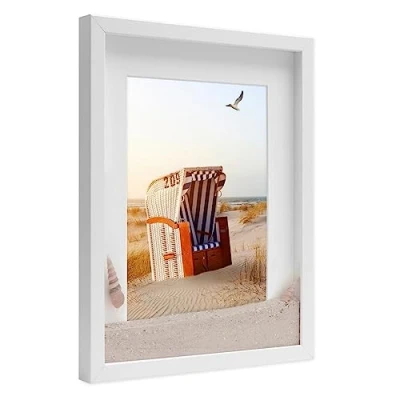 Image de PHOTOLINI cadre photo 3D à remplir 40 x cm noir, boîte profond avec passe partout, pour objets jusqu&#039;à 1,5 cm, bois MDF, verre les loisirs créatifs &amp; comme cadeau