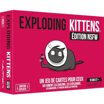 Image de Asmodee Exploding Kittens : NSFW Nouvelle Edition Jeu d&#039;Ambiance pour Adultes dès 18 ans de Société avec Cartes 2 à 5 Joueurs 15 Min Version Française