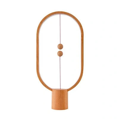 Image de Allocacoc KB592LOT4HENGELLIP Lampe LED en Bois Clair et Forme d’Ellipse, Plastique, 3600 W