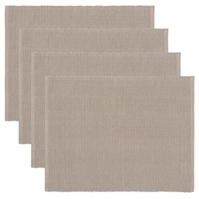 Image de LINUM UNI Set de Table Lot 4 35x46 cm, Coton Côtelé, Lavable en Machine, Taupe