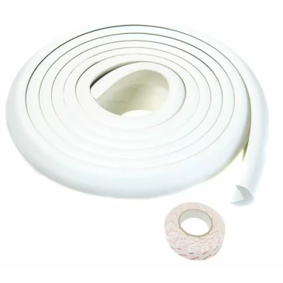 Image de TUKA 2,5 Mètre Rouleau en Mousse, L Forme Protecteurs Bords de Table, Super Souple Anti Choc Mousse Bord Protecteur, Sécurité épreuvage pour Bébé Enfants, Protections rebords, Off Blanc TKD7000