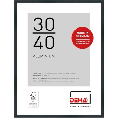 Image de DEHA Design cadre en aluminium Tribeca, 30x40 cm, Structure Noir Mat