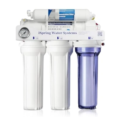 Image de iSpring RCC1D Système RO/DI Sans Réservoir, de Filtre à Eau Par Osmose Inverse Désionisation en 5 Étapes, RO Réservoir 150 GPD Pour Aquarium Avec DI