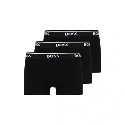 Image de Hugo Boss Boxers en Coton Extensible Coupe Ré Homme, Noir, L (Lot de 3) Maillot