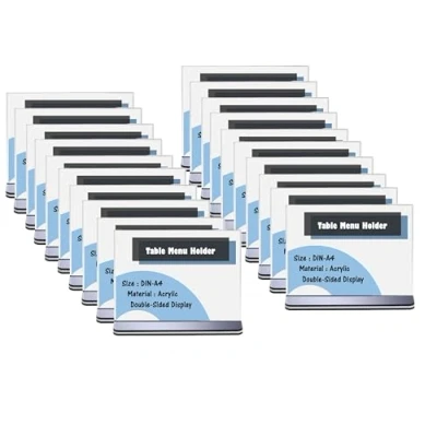 Image de TUKA [20x] A4 Présentoirs de Table, Double Face, avec Base Plate, Paysage Porte Menu Transparent Acrylique, Brochures Support Présentation Réception Foires, TKD8204 20x