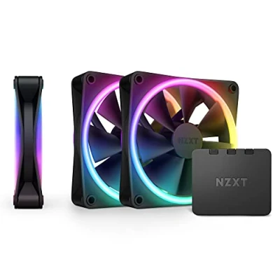 Image de NZXT F120 RGB Duo RF D12TF B1 3 ventilateurs double LED de 120 mm avec contrôleur 20 configurables individuellement Airflow et pression statique équilibrées Pack triple Noir