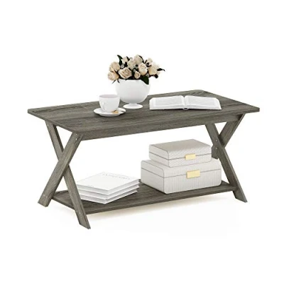Image de Furinno Simpliste Moderne Table Basse, Bois d&#039;ingénierie, 90(L) x 40,5(H) 50(P) cm, Chêne Français