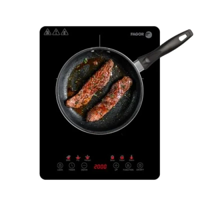 Image de FAGOR Plaque à induction portable LEXIE 2000 W de puissance et design ultra fin Écran tactile 6 fonctions 9 niveaux chauffe