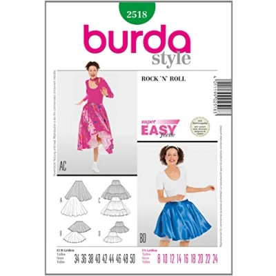 Image de Burda B2518 Patron de Couture Rock N Roll 19 x 13 cm