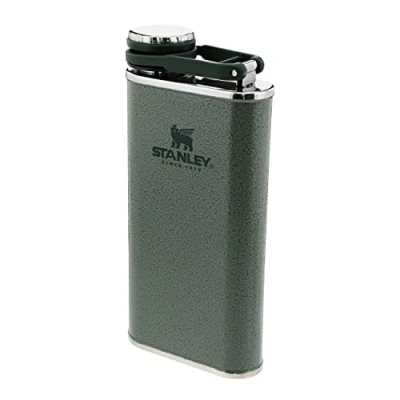 Image de Stanley Classic Wide Mouth Flask 0.23L Hammertone Green avec bouchon anti perte Flasque en acier Inoxydable à large ouverture étanche Sans BPA