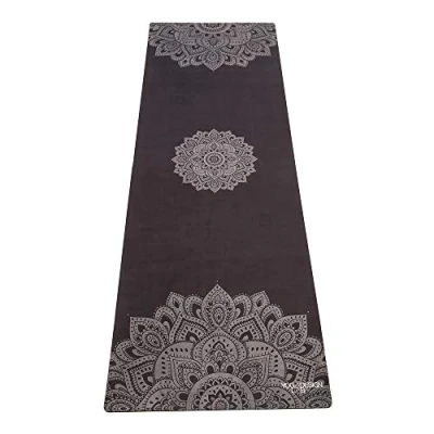 Image de yoga DESIGN LAB Le Combo tapis de Eco Luxe Qualité studio sangle transport incluse (Mandala noir, 5,5 mm)