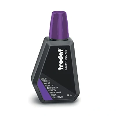 Image de Flacon d&#039;encre Violette Trodat 7011E pour recharger les tampons encreurs 28 ml, encre à base d&#039;eau marquer documents empreintes nettes et propres bouchon refermable