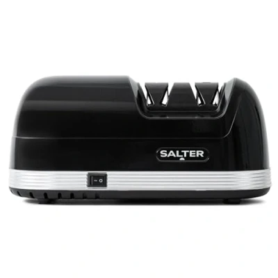 Image de Salter 728 BKXR Fusil à aiguiser électrique Diamond avec affûtage deux niveaux, aimant amovible pour un nettoyage et entretien faciles, pieds antidérapants, Royaume Uni branché