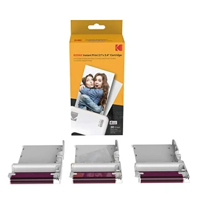 Image de Kodak New Ink Ribbon Paper,30 Photo Cartridge Papier pour Imprimante Mini Shot Combo Blanc à Sublimation Thermique