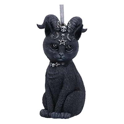 Image de Nemesis Now Cult Cuties Pawzuph Décoration à Suspendre en résine Noir 10 cm Chat Cornes Effrayant Peinte la Main