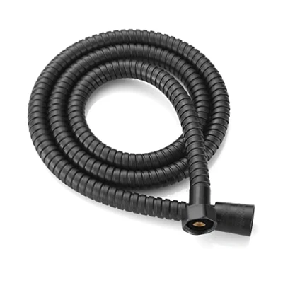 Image de Xcel Home™ Flexible de douche anti torsion en acier inoxydable avec connecteur solide Noir 1,5 m