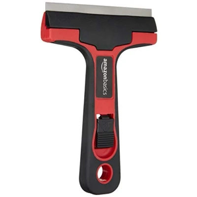 Image de Amazon Basics Grattoir à vitre et carrelage avec manche souple 10.16 cm
