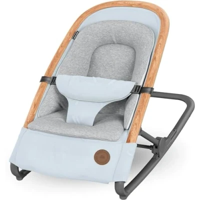 Image de Maxi Cosi Kori Chaise Transat Bebe 2 en 1, 0 6 Mois, jusqu&#039;à 9 kg, Baby Bouncer, 3 Positions d&#039;Inclinaison, Léger &amp; Compact, Harnais Facile à Installer, Coussin Nouveau né, Essential Grey