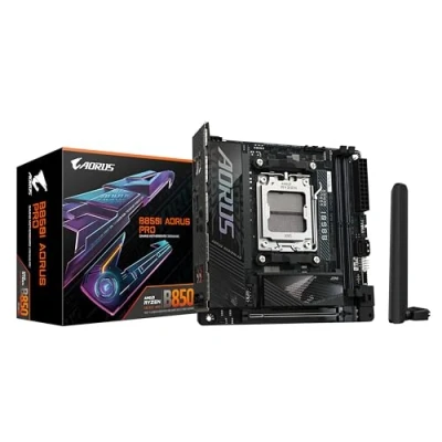 Image de GIGABYTE B850I AORUS Pro Carte Mère Processeurs AMD Ryzen Série 9000, VRM numérique 8+2+1 Phases, jusqu&#039;à 8400MHz DDR5 (OC), 1xPCIe 5.0 + 4.0 M.2, 2.5LAN, WiFi 7, USB 3.2 Gen 2