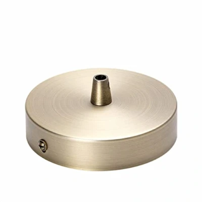 Image de D&amp;S Vertriebs GmbH Toit de plafond en métal style ancien avec raccord et rosace laiton vieilli 100 x 25 mm